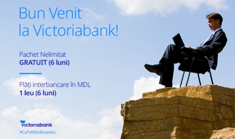 La Victoriabank, ai operațiuni bancare nelimitate cu ZERO costuri pentru afacerea ta