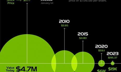 5.000 de dolari investiți în Nvidia în 2000 ar valora astăzi circa 5 milioane de ...