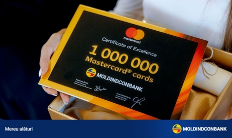 Moldindconbank получил награду от Mastercard за достижение отметки в миллион выпущенных карт